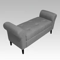 Banqueta Baúl 6 Botones Valencia - Gris