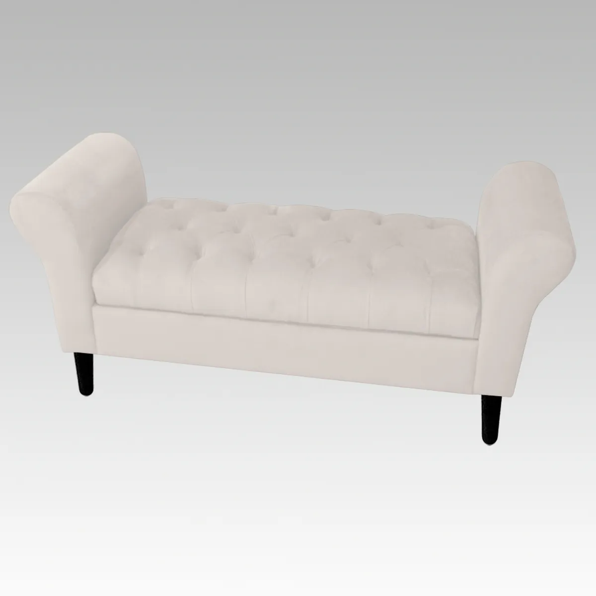 GENERICO - Banqueta Baúl Capitoné 21 Botones Lucerna - Blanco