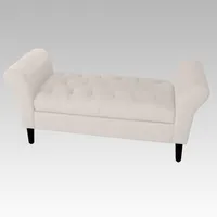 Banqueta Baúl Capitoné 21 Botones Lucerna - Blanco