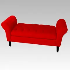 GENERICO - Banqueta Baúl Capitoné 21 Botones Lucerna - Rojo