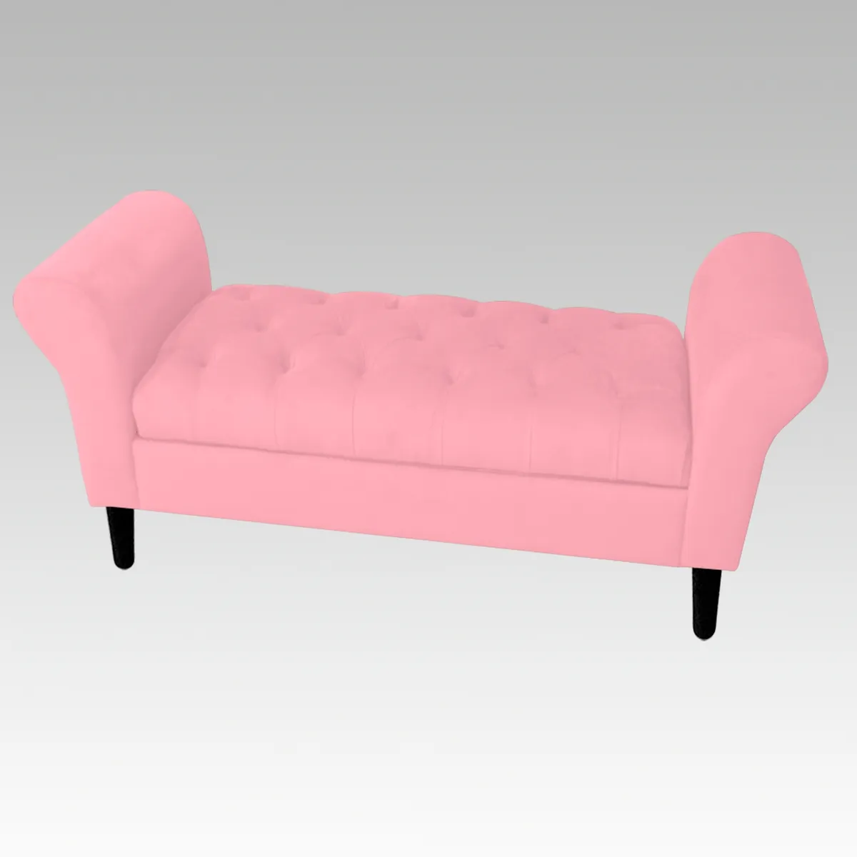 GENERICO - Banqueta Baúl Capitoné 21 Botones Lucerna - Rosa