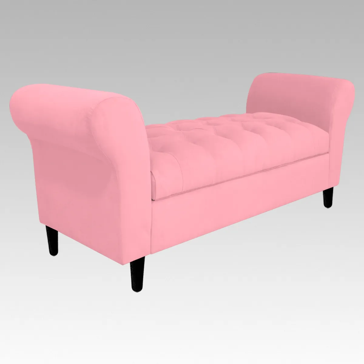 GENERICO - Banqueta Baúl Capitoné 21 Botones Lucerna - Rosa