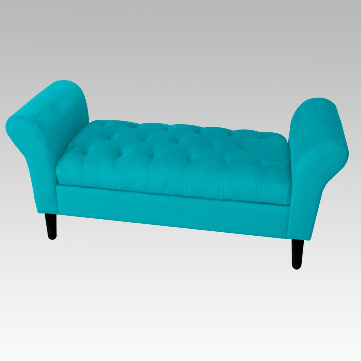 GENERICO - Banqueta Baúl Capitoné 21 Botones Lucerna - Turquesa