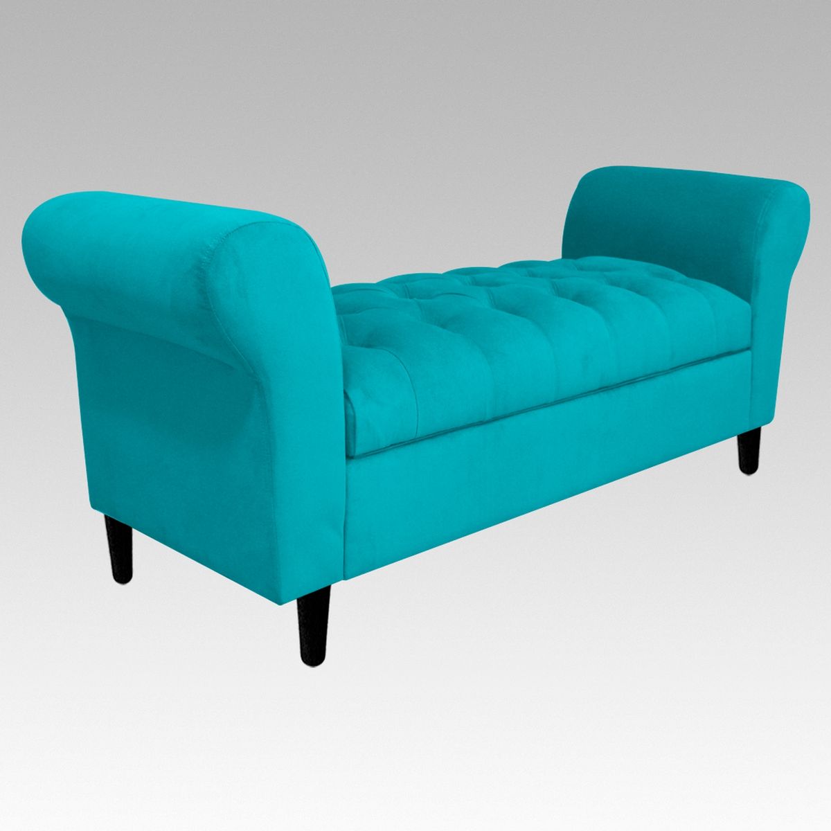 GENERICO - Banqueta Baúl Capitoné 21 Botones Lucerna - Turquesa