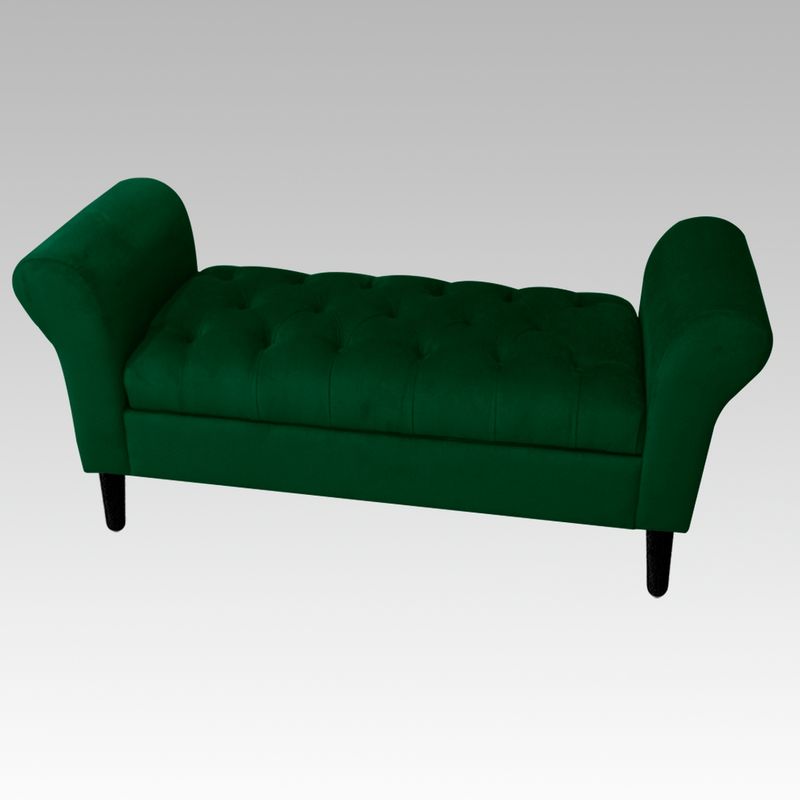 GENERICO - Banqueta Baúl Capitoné 21 Botones Lucerna - Verde
