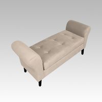 Banqueta Baúl 6 Botones Bilbao - Beige