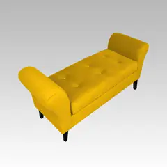 GENERICO - Banqueta Baúl 6 Botones Bilbao - Amarillo