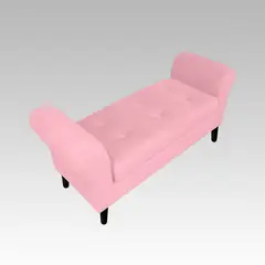 GENERICO - Banqueta Baúl 6 Botones Bilbao - Rosa