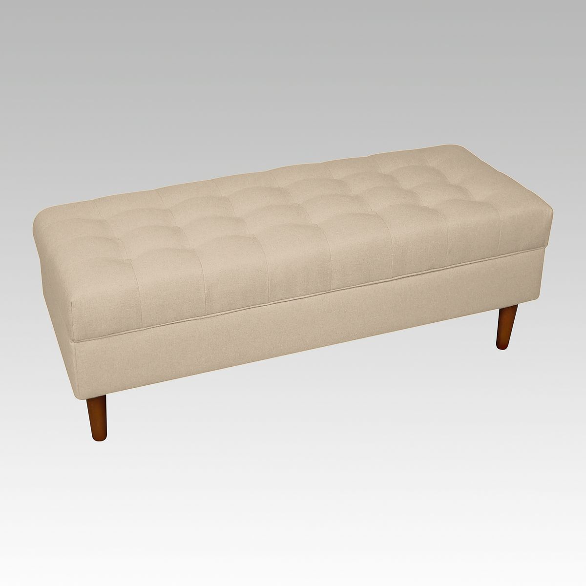 GENERICO - Banqueta Baúl Plana 21 Botones Lisboa - Beige