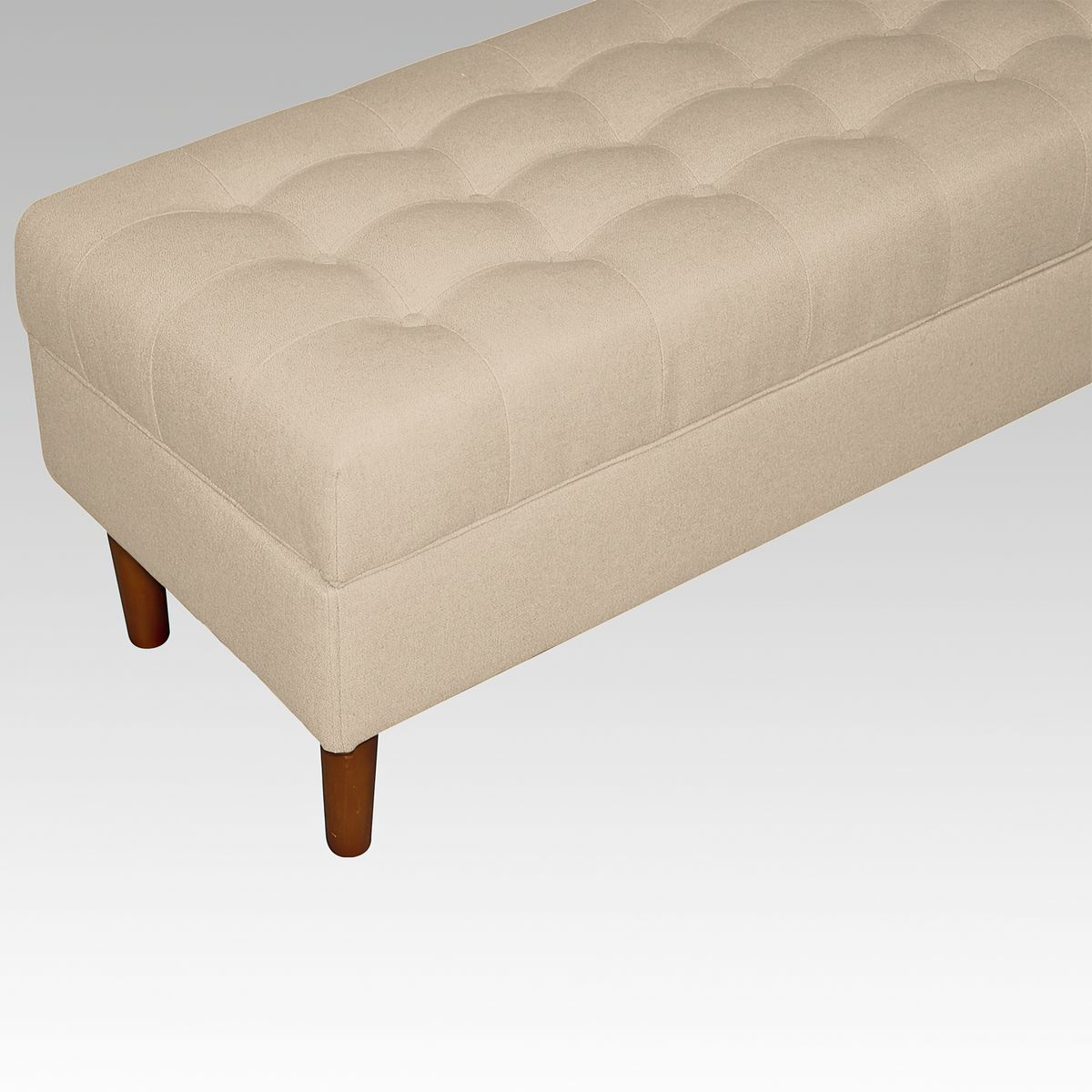 GENERICO - Banqueta Baúl Plana 21 Botones Lisboa - Beige