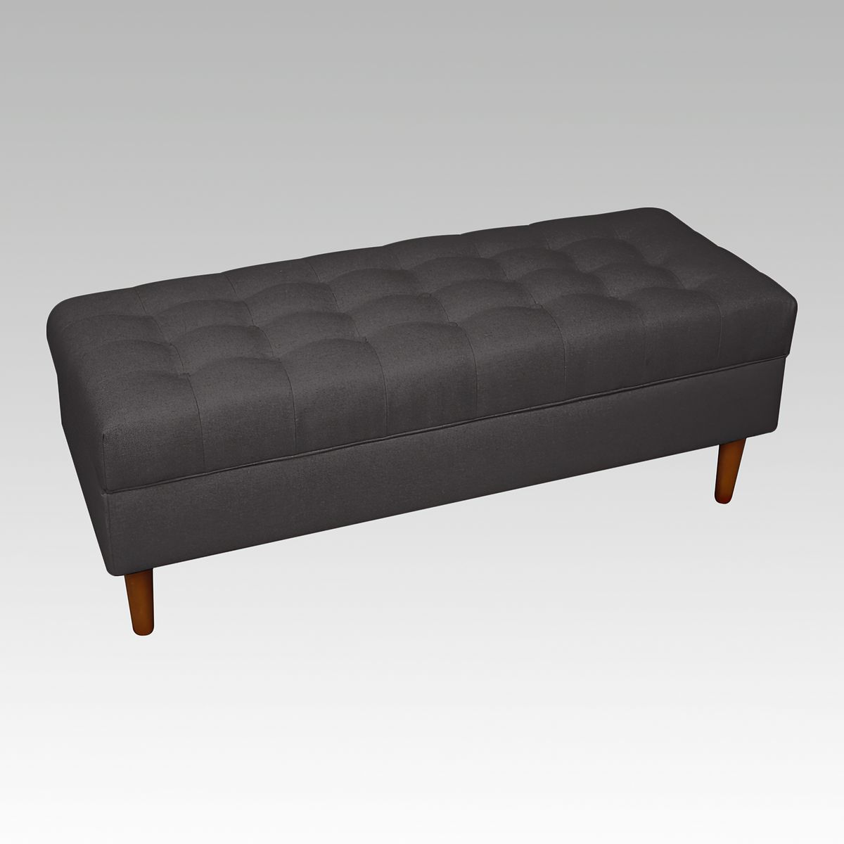 GENERICO - Banqueta Baúl Plana 21 Botones Lisboa - Gris oscuro