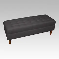 GENERICO - Banqueta Baúl Plana 21 Botones Lisboa - Gris oscuro