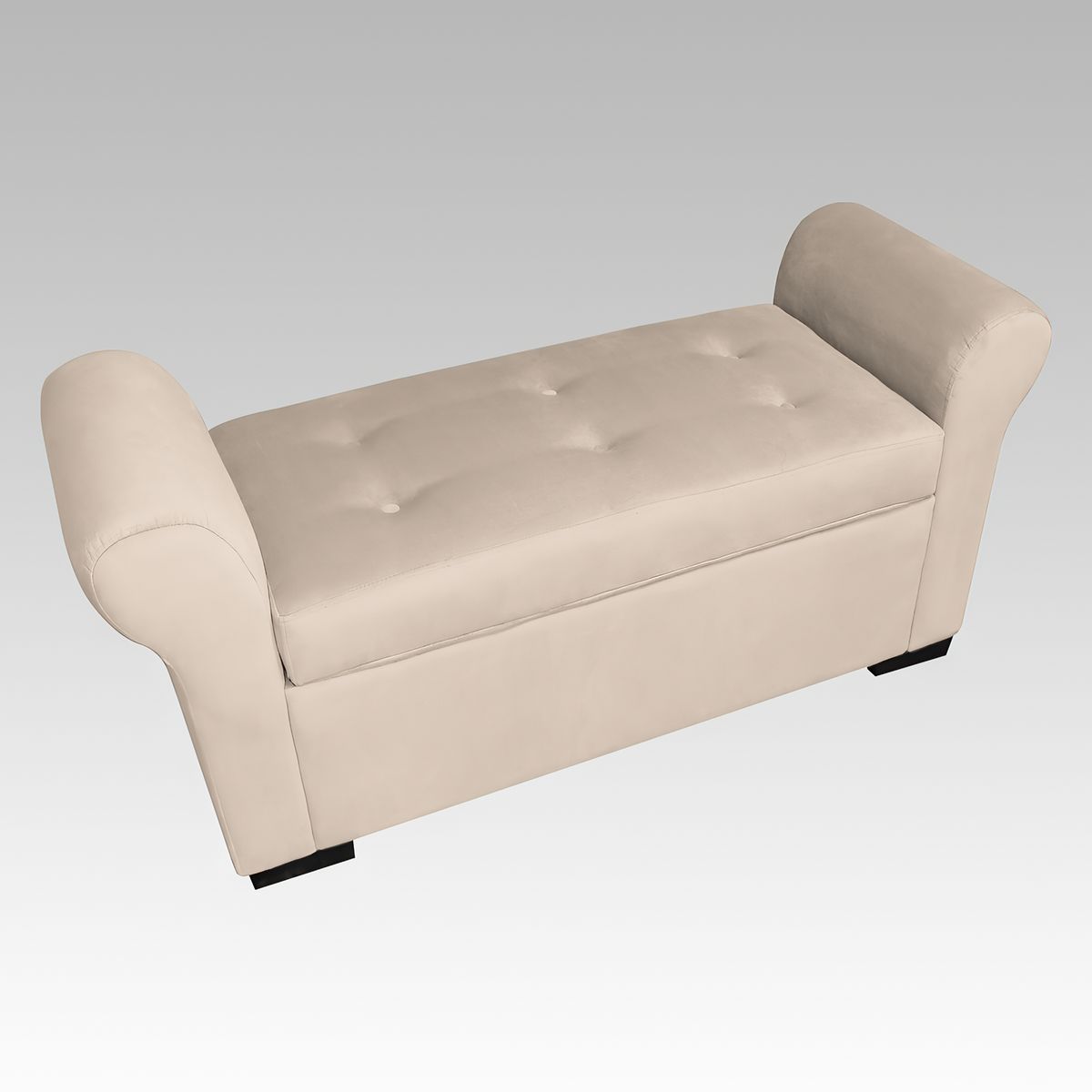 GENERICO - Banqueta Baúl 6 Botones Málaga - Beige