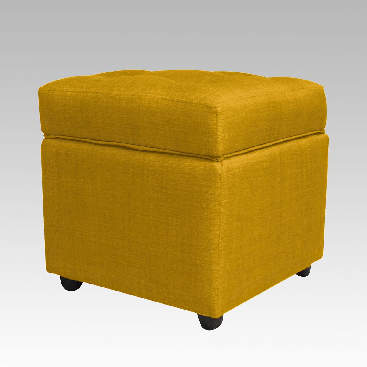 GENERICO - Puf Baúl 4 Botones Palermo - Amarillo