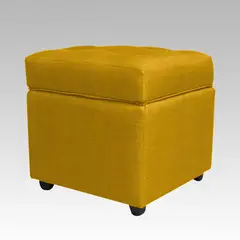 GENERICO - Puf Baúl 4 Botones Palermo - Amarillo