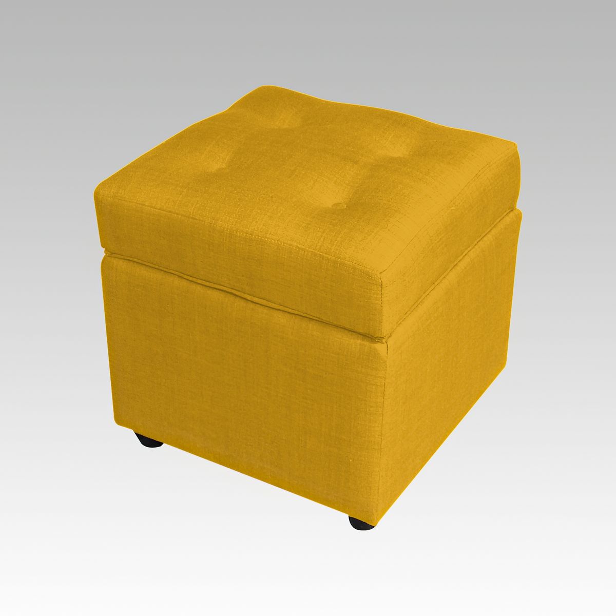 GENERICO - Puf Baúl 4 Botones Palermo - Amarillo