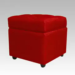 GENERICO - Puf Baúl 4 Botones Palermo - Rojo