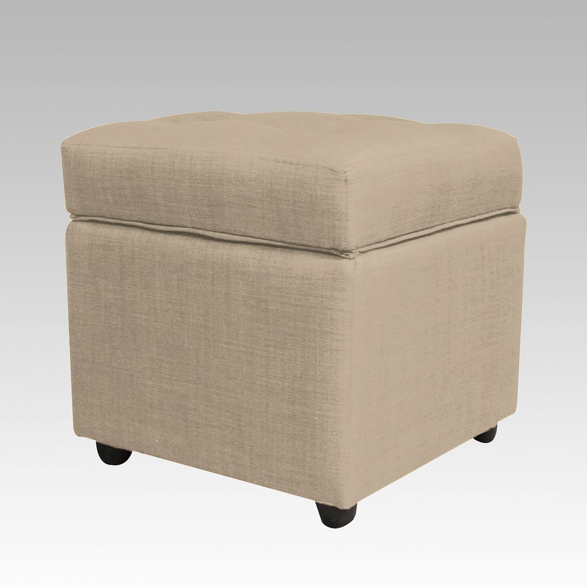 GENERICO - Puf Baúl 4 Botones Palermo - Beige