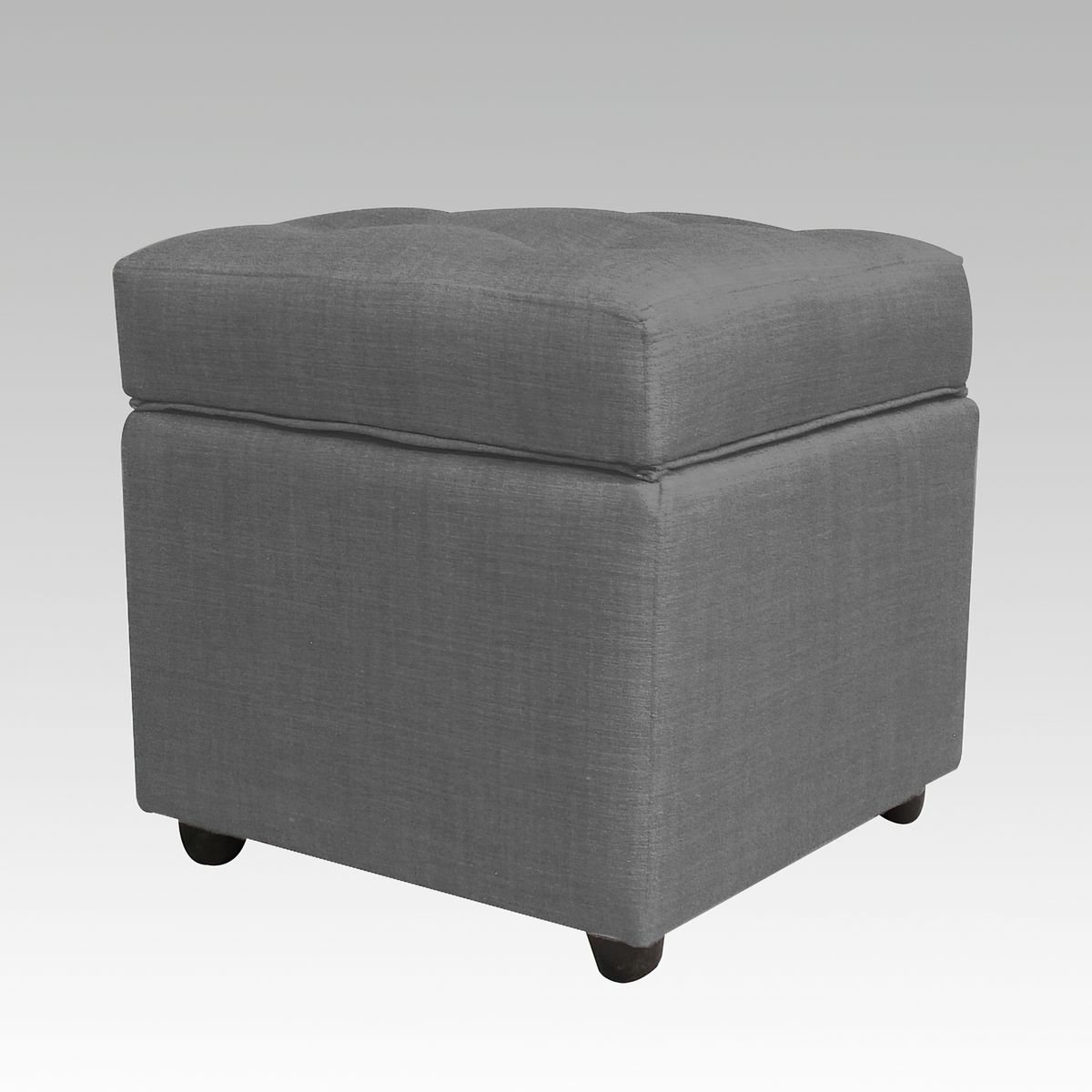 GENERICO - Puf Baúl 4 Botones Palermo - Gris
