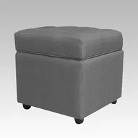 Puf Baúl 4 Botones Palermo - Gris