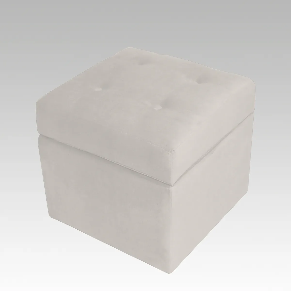 GENERICO - Puf Baúl 4 Botones Córdova - Blanco