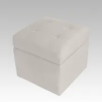 Puf Baúl 4 Botones Córdova - Blanco