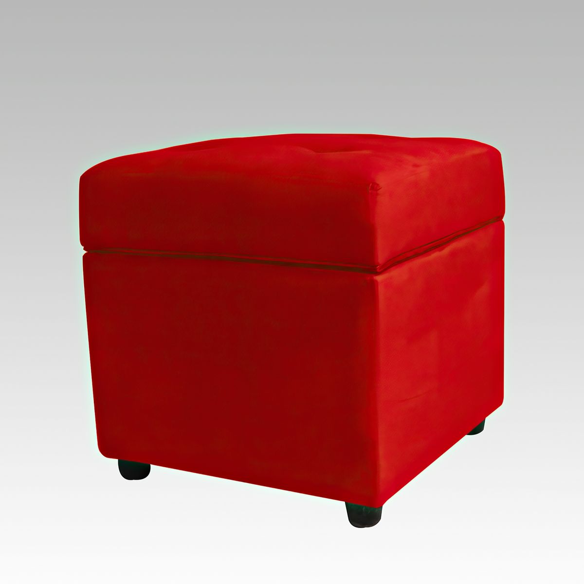 GENERICO - Puf Baúl 4 Botones Córdova - Rojo