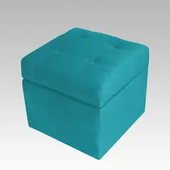 GENERICO - Puf Baúl 4 Botones Córdova - Turquesa