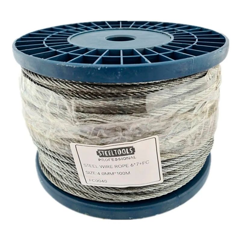 GENERICO - Piola Cable Acero 4.0 Mm Rollo 100 Mts Galvanizado