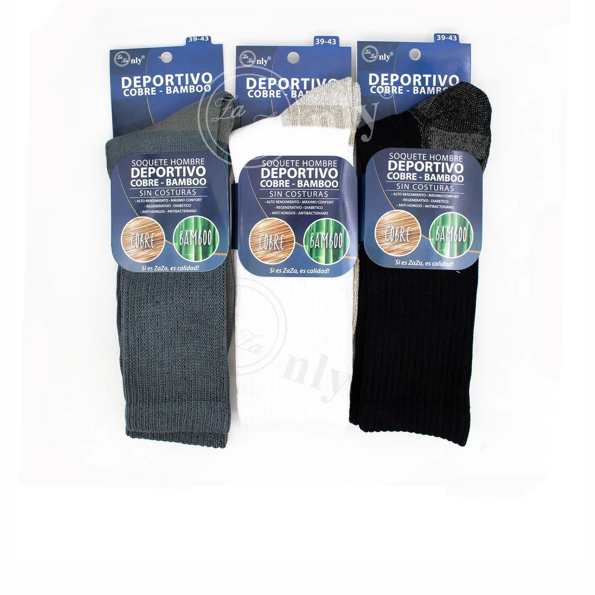 GARSIL - x6 Pares Calcetines Deportivo Para Hombre Bambú  Cobre Sin Costuras