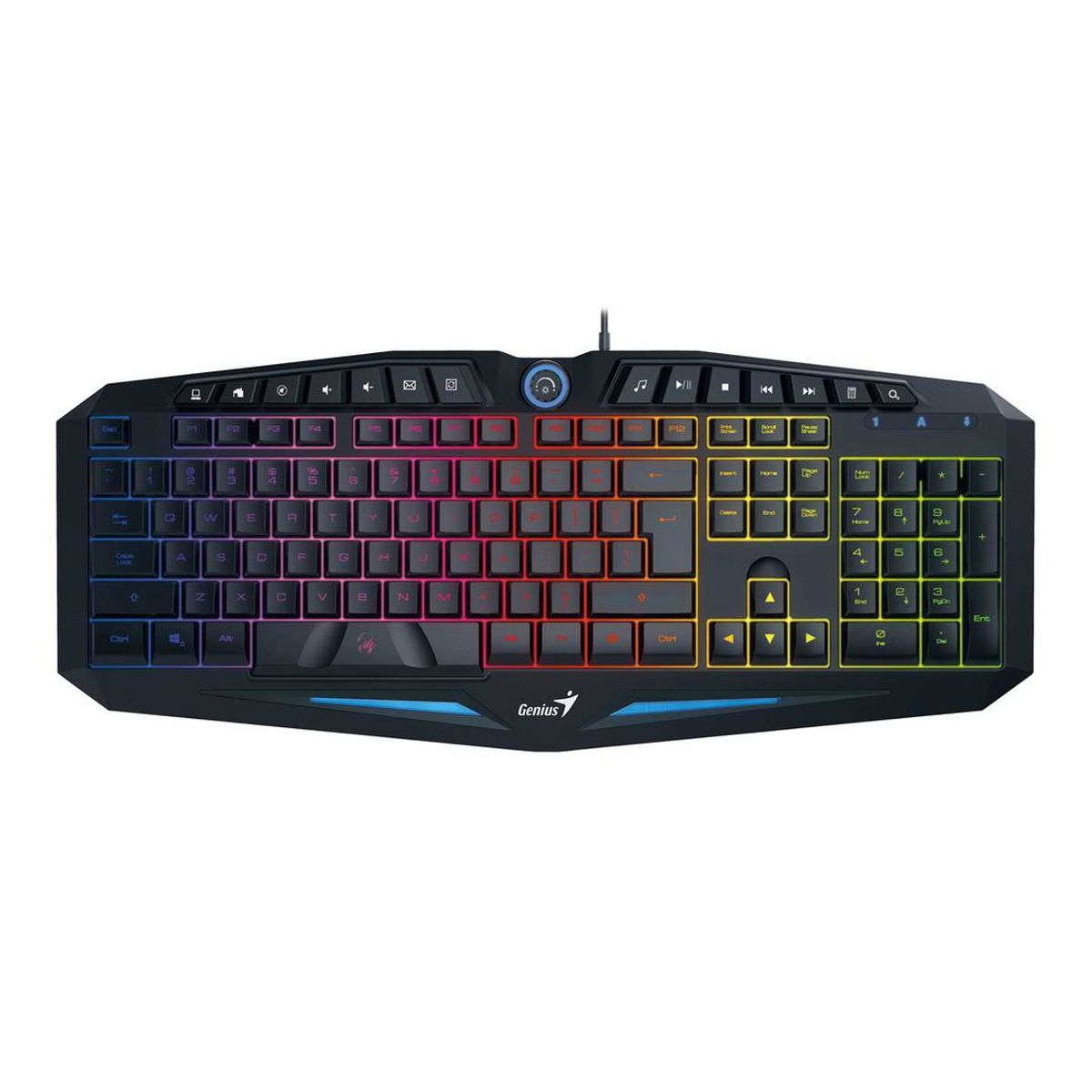 GENIUS - Teclado Gamer Genius Gaming K9 Negro USB, 14 Teclas Multimedia