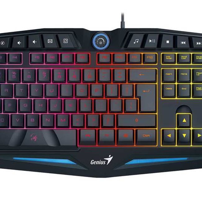 GENIUS - Teclado Gamer Genius Gaming K9 Negro USB, 14 Teclas Multimedia