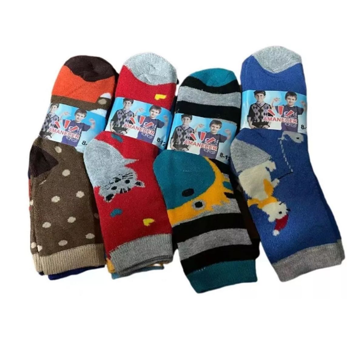 EVERSO - Pack 12 Calcetines De Niño Bambú Con Toalla Grueso 2 A 12