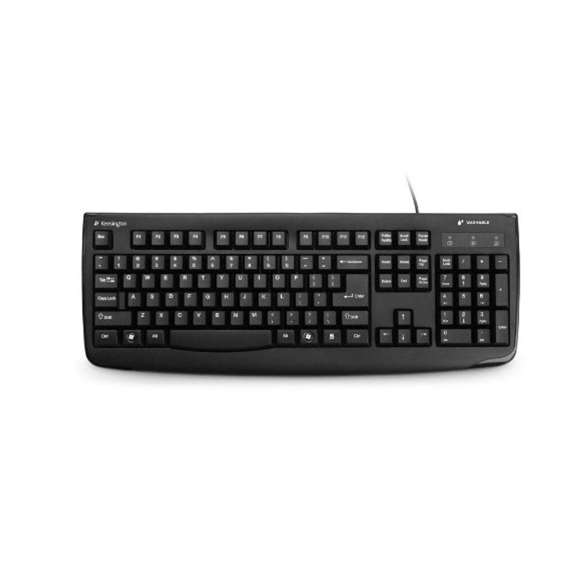 KENSINGTON - Teclado Kensington Pro Fit USB, Lavable, 104 Teclas, Negro