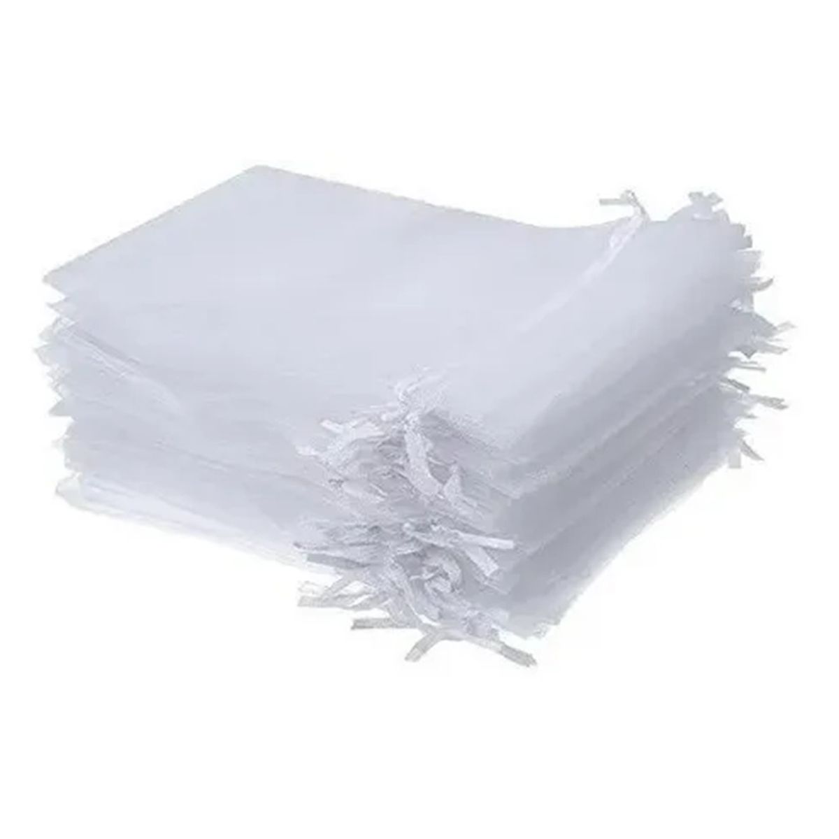 GENERICO - Bolsas de Organza 10x15 cm color blanco 100 unidades
