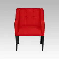 GENERICO - Poltrona Estilo Botón Burdeos - Rojo