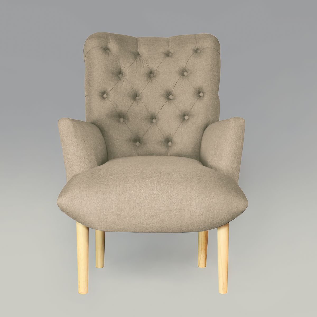 GENERICO - Poltrona Estilo Capitoné Cardiff - Beige