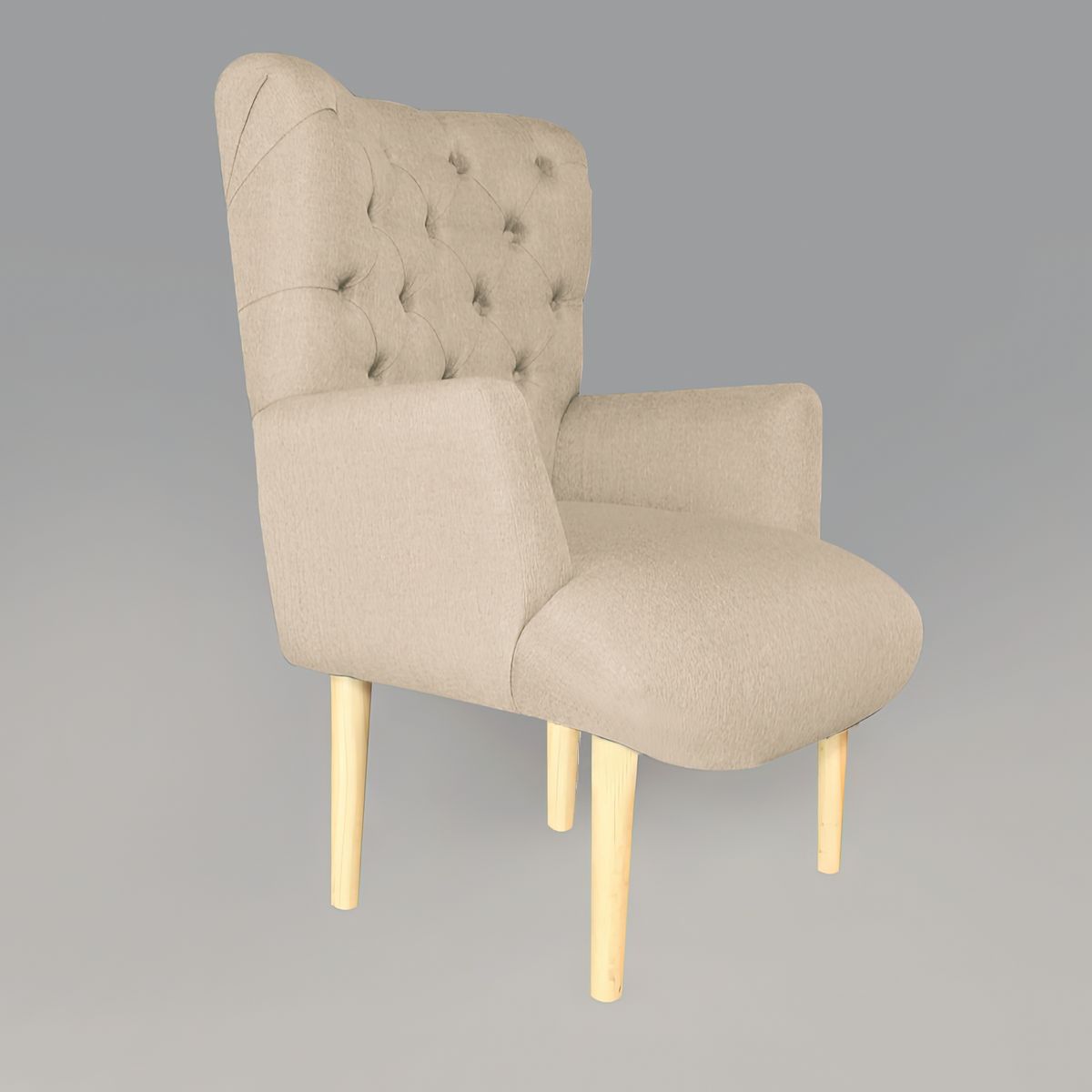 GENERICO - Poltrona Estilo Capitoné Cardiff - Beige