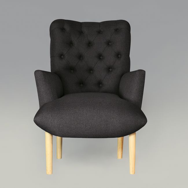 GENERICO - Poltrona Estilo Capitoné Cardiff - Gris oscuro