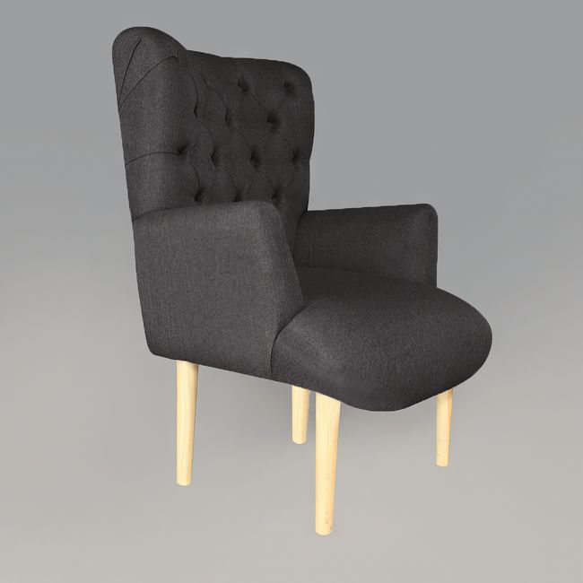 GENERICO - Poltrona Estilo Capitoné Cardiff - Gris oscuro