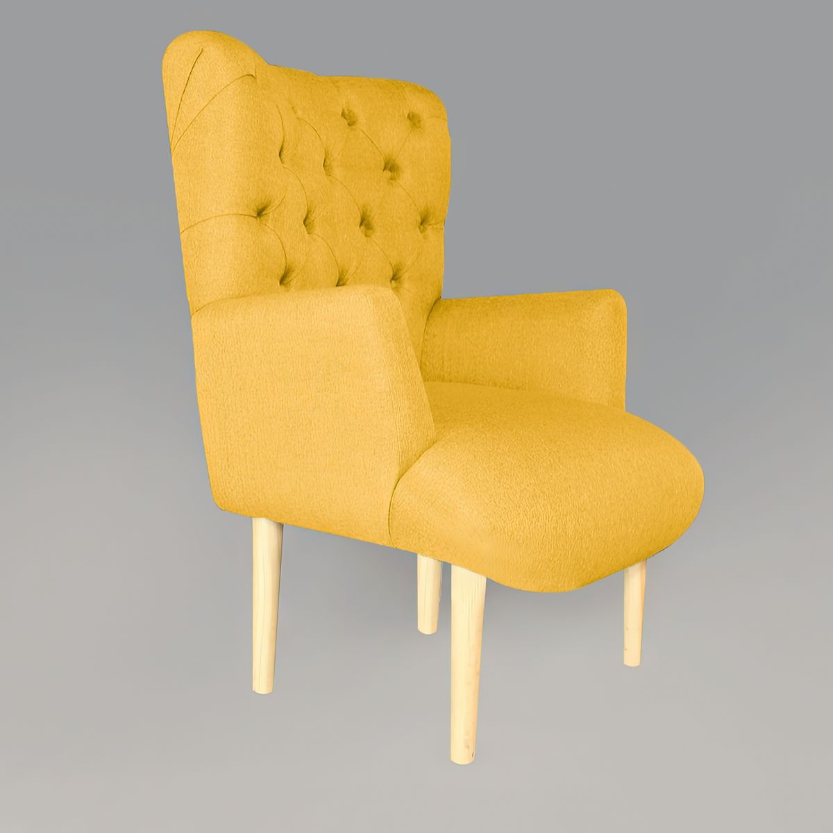 GENERICO - Poltrona Estilo Capitoné Cardiff - Amarillo
