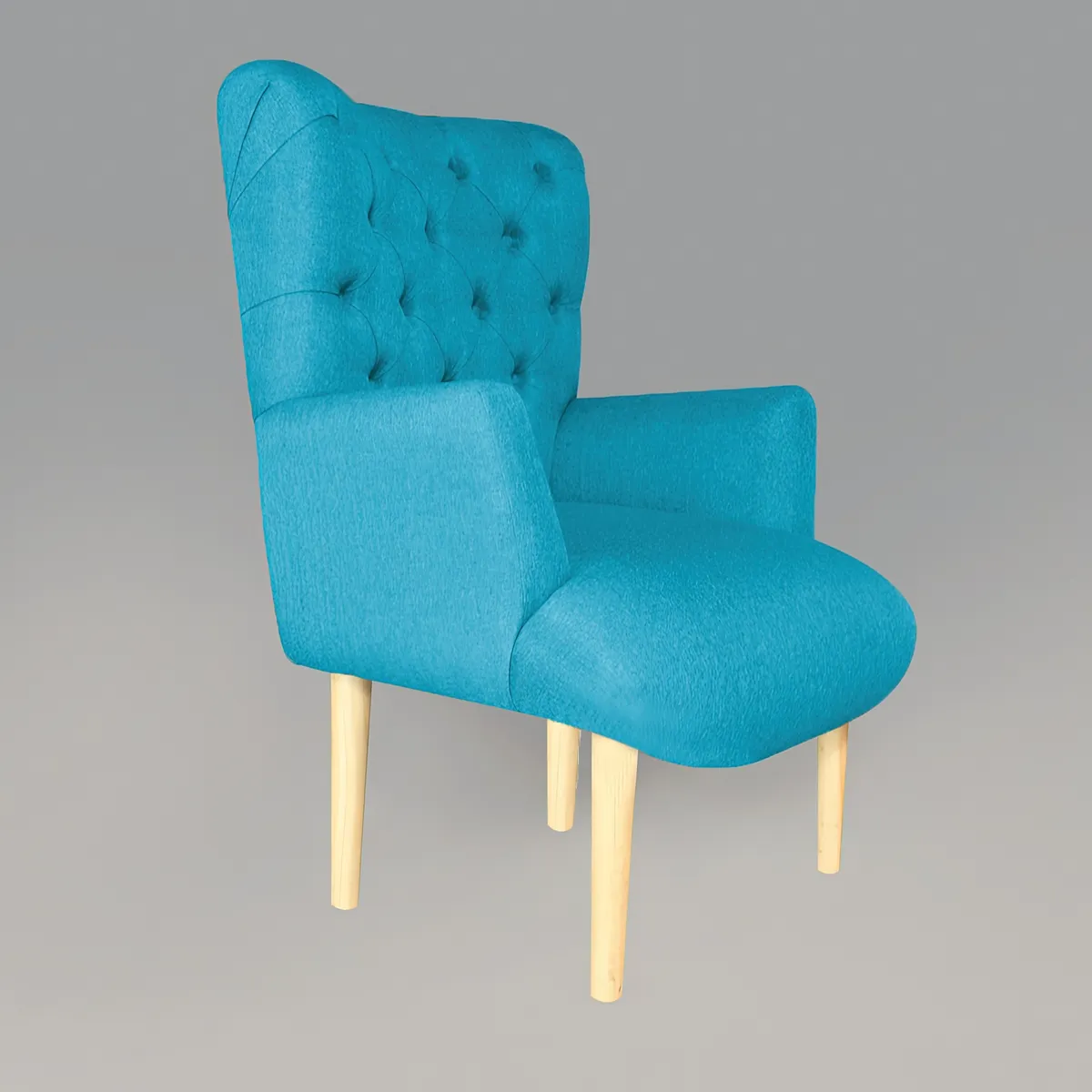 GENERICO - Poltrona Estilo Capitoné Cardiff - Turquesa