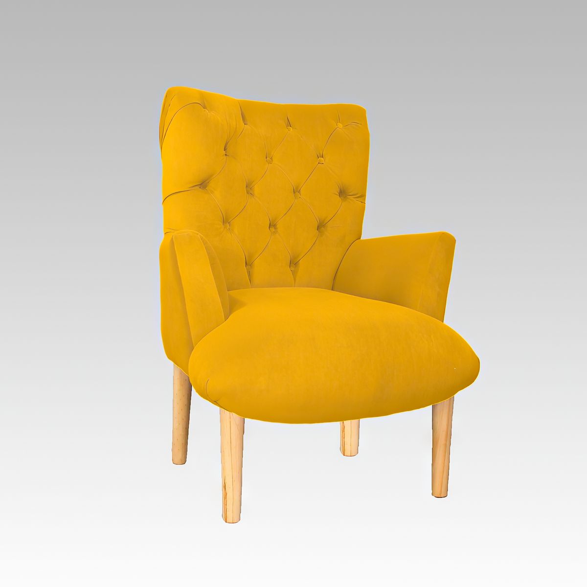 GENERICO - Poltrona Estilo Capitoné Newport - Amarillo