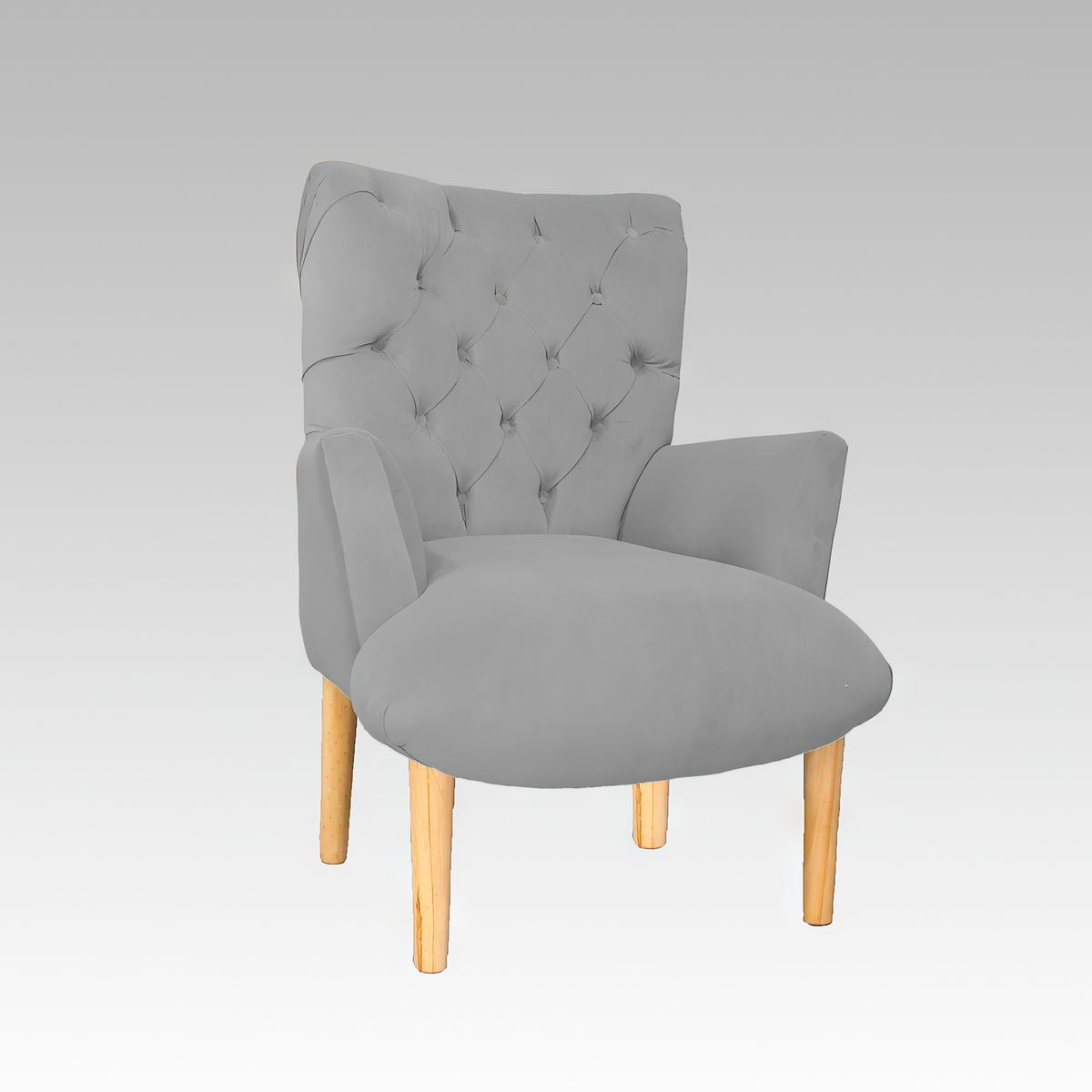 GENERICO - Poltrona Estilo Capitoné Newport - Gris