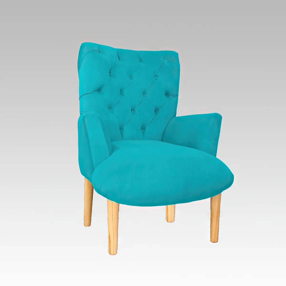 GENERICO - Poltrona Estilo Capitoné Newport - Turquesa