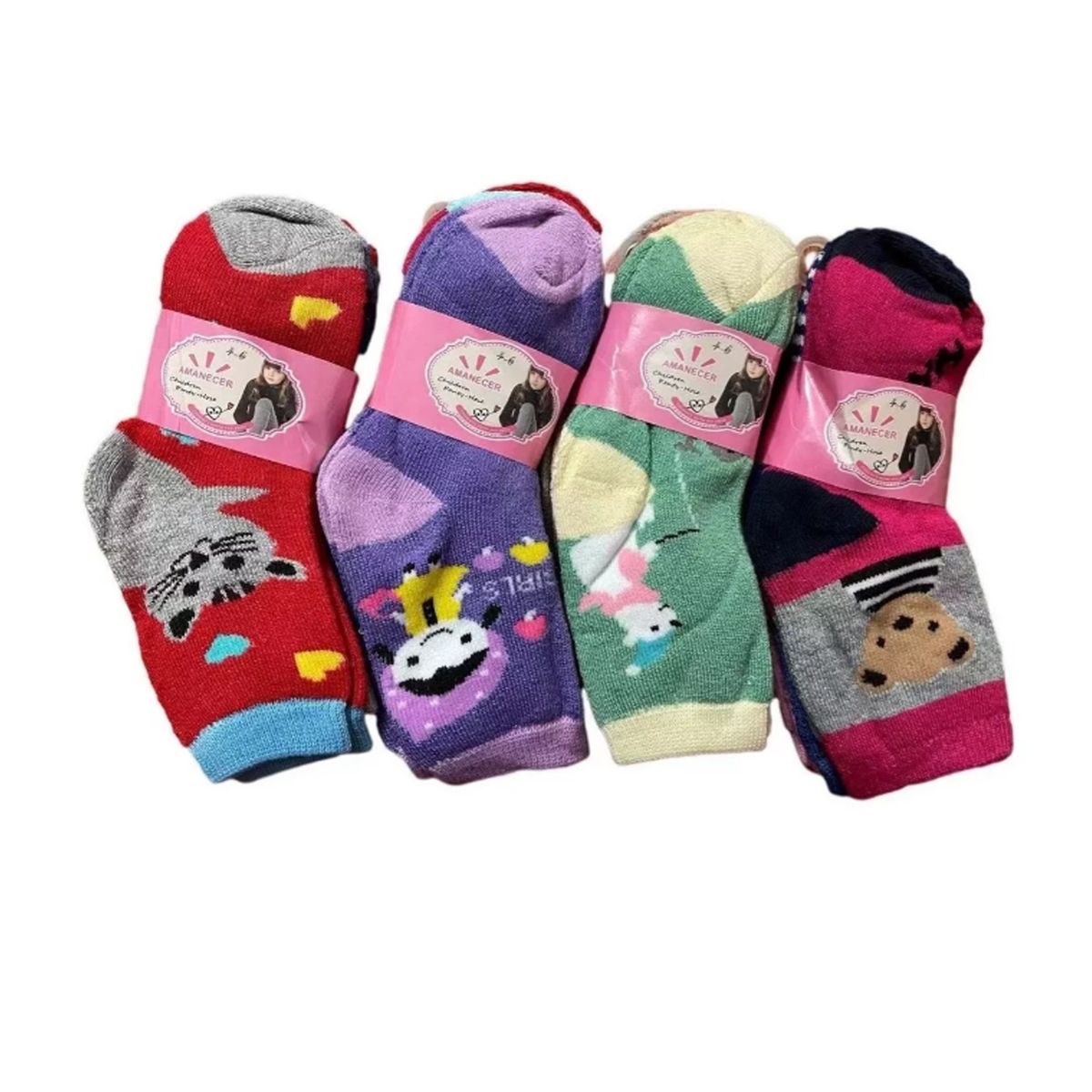 EVERSO - Pack 12 Calcetines De Niña Bambú Con Toalla Grueso 2 A 12