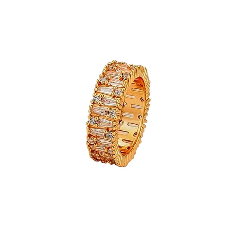 LUXURYJOYAS - Anillo Cristales Circones Aniversario Oro 18kt Exclusivo