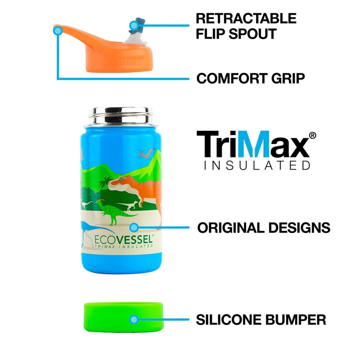 ECOVESSEL - Botella Térmica Thefrost Ecovessel 355 ml Unicornio.