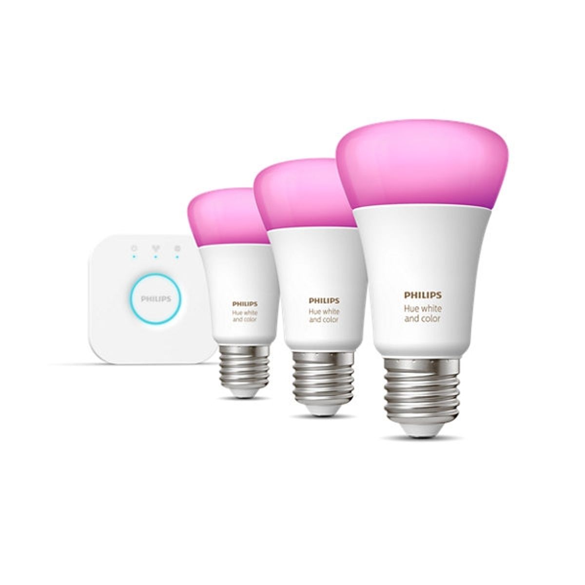 PHILIPS HUE - Kit Philips Hue 3 Ampolletas Led  800 LM BT + Bridge Zigbee