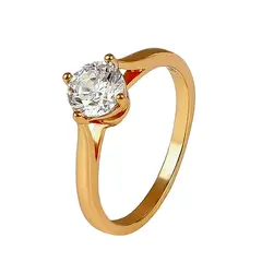 LUXURYJOYAS - Anillo Compromiso Aniversario Baño De Oro 18kt